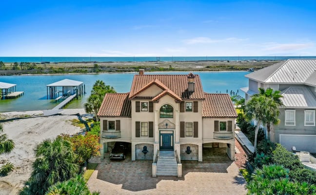 Waterfront vacation rental home on the Gulf Coast